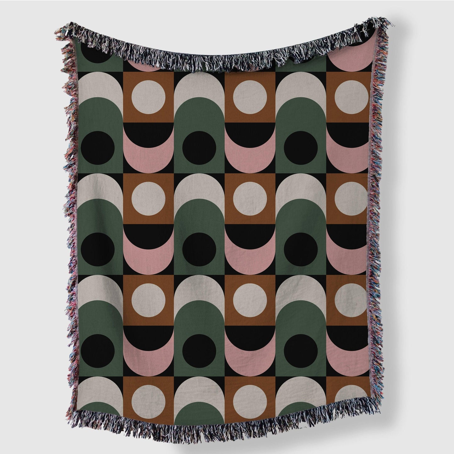 Sun And Moon Bauhaus Woven Cotton Blankets