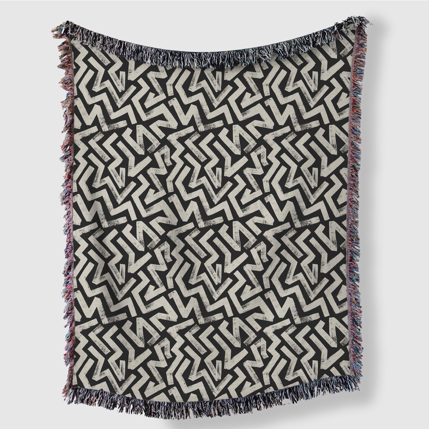 Modern Black And White Woven Blankets