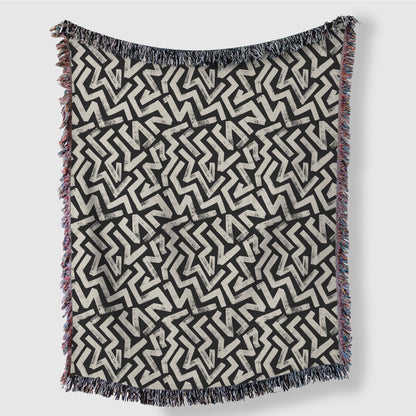 Modern Black And White Woven Blankets