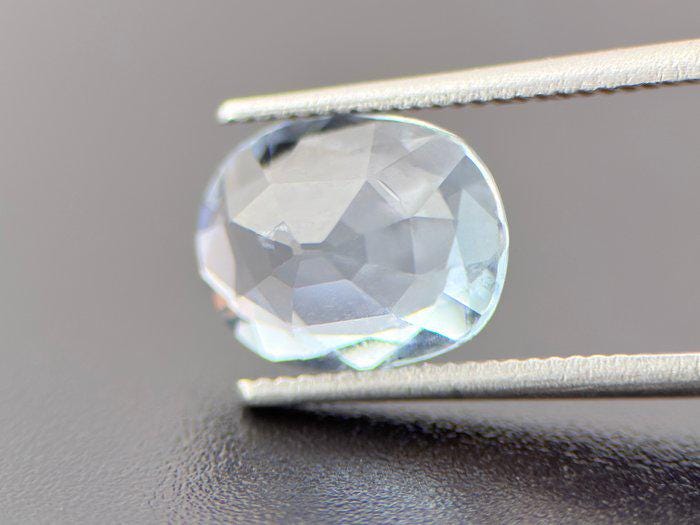 Natural Blue Tourmaline Oval Gemstone | Certified Ice Blue for Jewelry