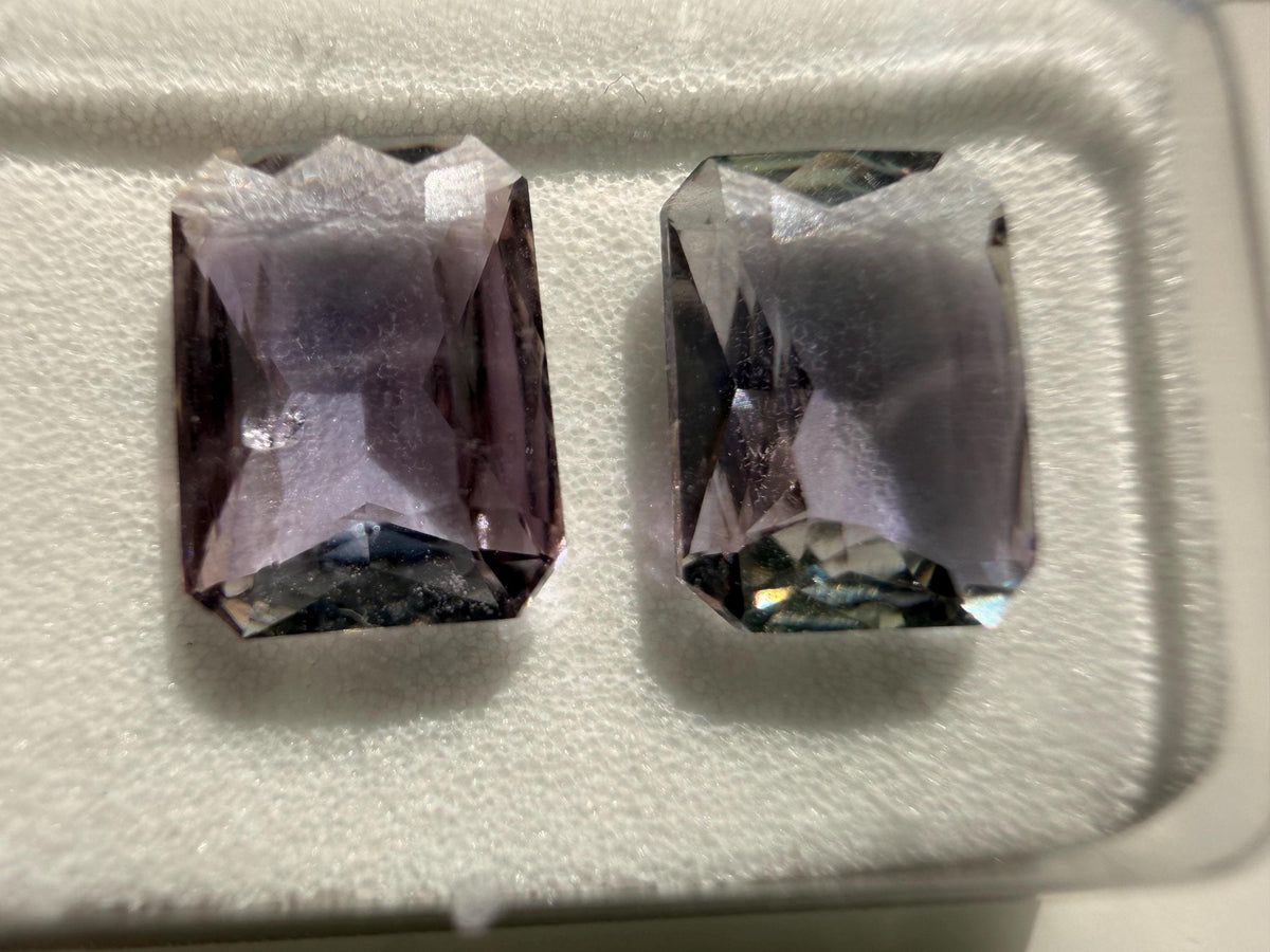 Natural Peacock Tanzanite Pair 2.71 tcw | Sealed in Certification Package