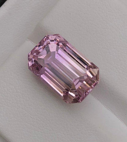 Ombre Natural Kunzite 15.28 Ct Emerald Cut | Certified Pink Spodumene Gemstone