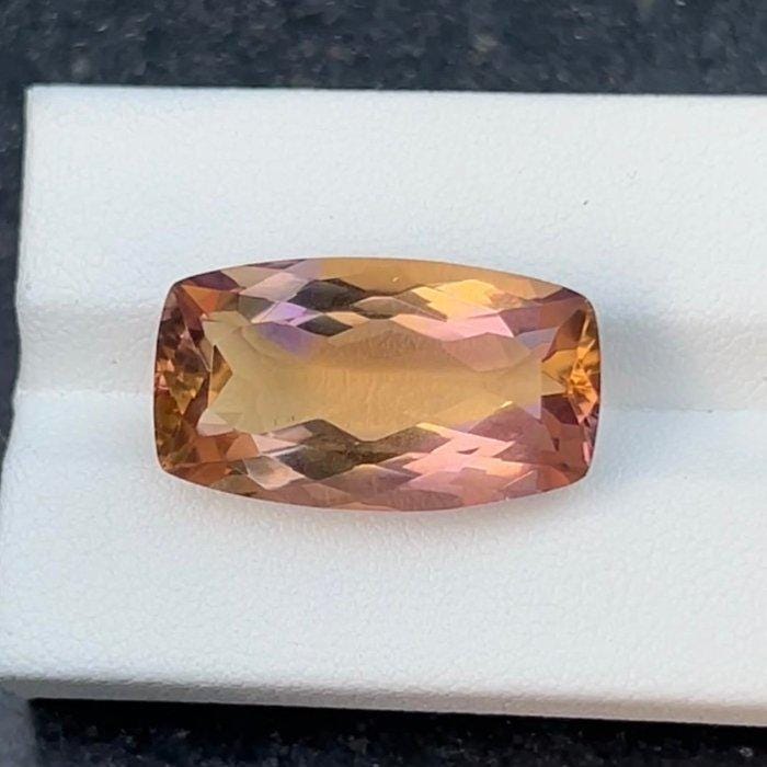Large Elongated Cushion Ametrine Gemstone | Natural Amethyst Citrine Quartz (ICA GemLab Certified)