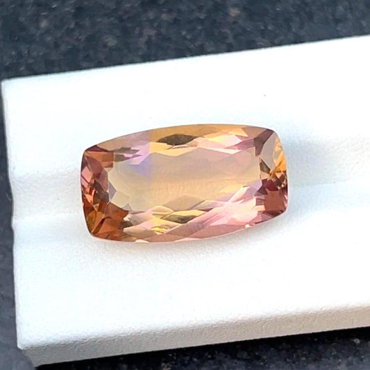 Large Elongated Cushion Ametrine Gemstone | Natural Amethyst Citrine Quartz (ICA GemLab Certified)