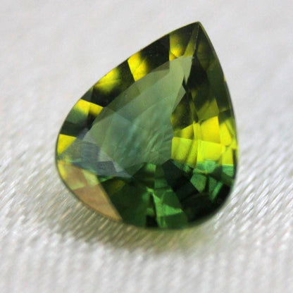 Natural Pear Cut Green Sapphire Gemstone | 0.90 Ct Teal Corundum (IGI Certified)