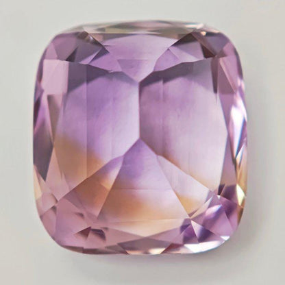 Natural Ametrine Cushion Gemstone | Pastel Lavender Peach Certified Loose Stone