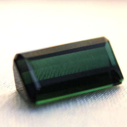 Natural Green Tourmaline Gemstone | 5.23 Ct Emerald Cut Elbaite Collector Stone