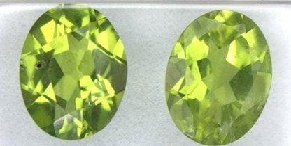 Matched Natural Peridot Pair 4.04 Ct Oval Gemstones (Certified)
