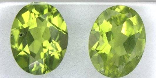 Matched Natural Peridot Pair 4.04 Ct Oval Gemstones (Certified)