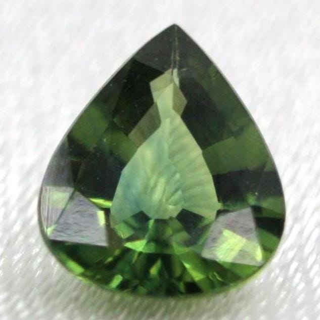Natural Pear Cut Green Sapphire Gemstone | 0.90 Ct Teal Corundum (IGI Certified)