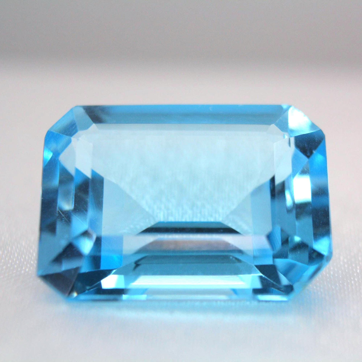 Natural Blue Topaz Gemstone | Emerald Cut 24.91 Ct Certified Loose Stone