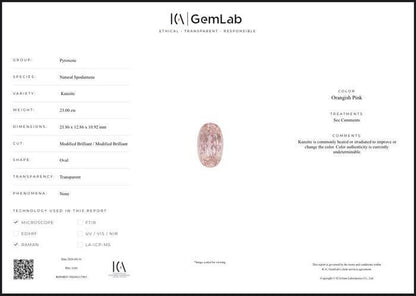 Natural Kunzite Gemstone | 23 Ct Oval Cut Blush Pink Spodumene for Jewelry
