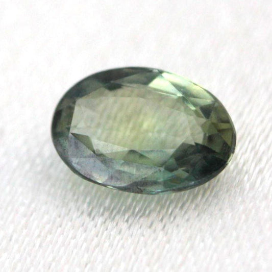 Natural Green Sapphire Oval Gemstone | Unheated Teal Corundum (1.03 Ct, IGI Certified)