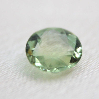 Unheated Montana Sapphire 0.50 ct Green Round Faceted Gemstone | American Mined Collector Stone