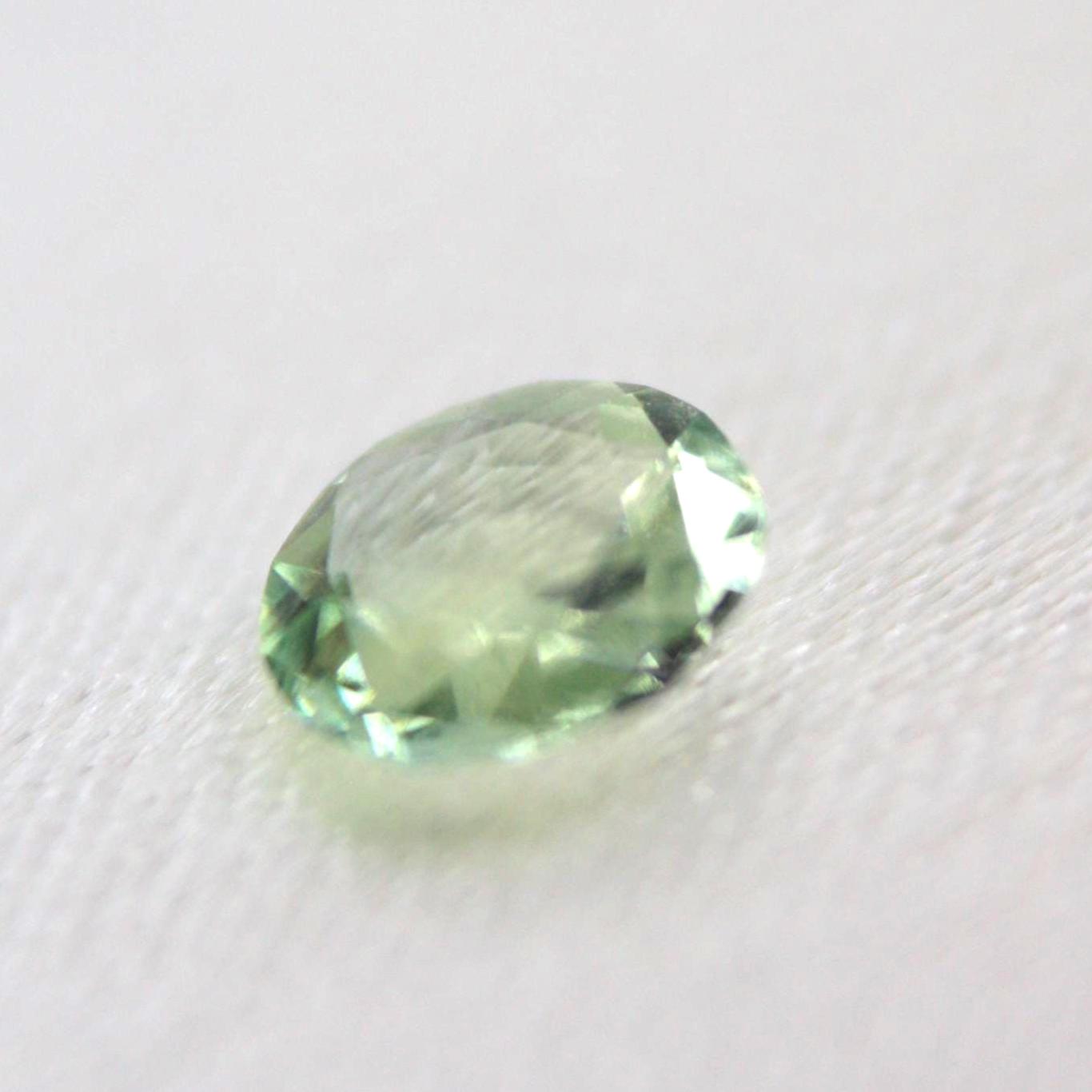 Unheated Montana Sapphire 0.50 ct Green Round Faceted Gemstone | American Mined Collector Stone