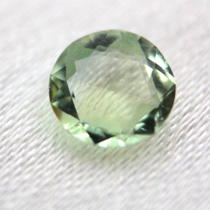 Unheated Montana Sapphire 0.50 ct Green Round Faceted Gemstone | American Mined Collector Stone