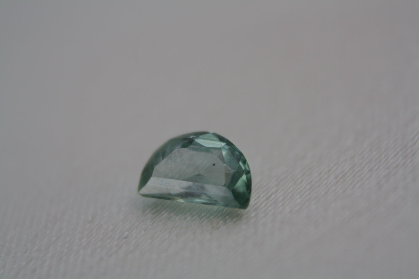 Unheated Montana Sapphire 0.45 ct Green Half Moon Gemstone | Custom Cut Collector Stone