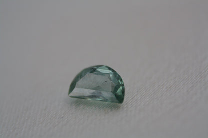 Unheated Montana Sapphire 0.45 ct Green Half Moon Gemstone | Custom Cut Collector Stone