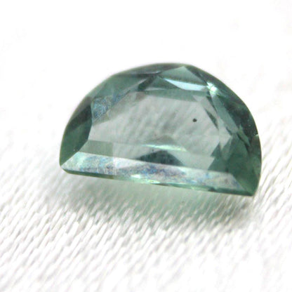 Unheated Montana Sapphire 0.45 ct Green Half Moon Gemstone | Custom Cut Collector Stone