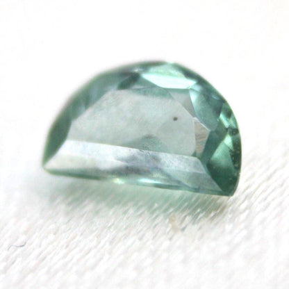 Unheated Montana Sapphire 0.45 ct Green Half Moon Gemstone | Custom Cut Collector Stone