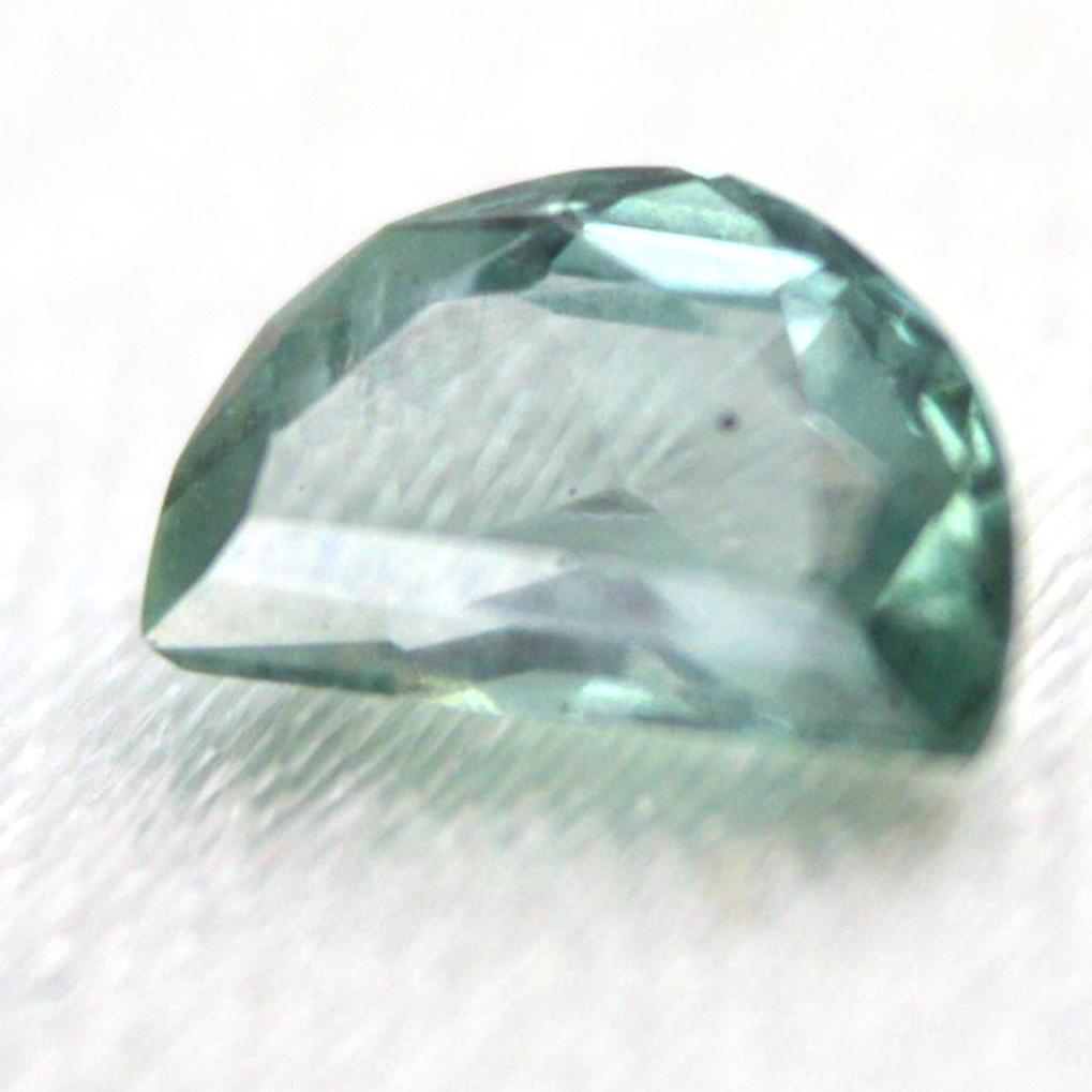 Unheated Montana Sapphire 0.45 ct Green Half Moon Gemstone | Custom Cut Collector Stone