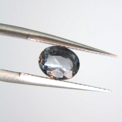 Natural Grey Sapphire Oval Gemstone | Unheated Blue Grey Corundum (1.06 Ct)