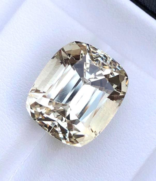Large Yellow Spodumene Gemstone | Cushion Cut Collector Statement Stone (33.75 Ct)