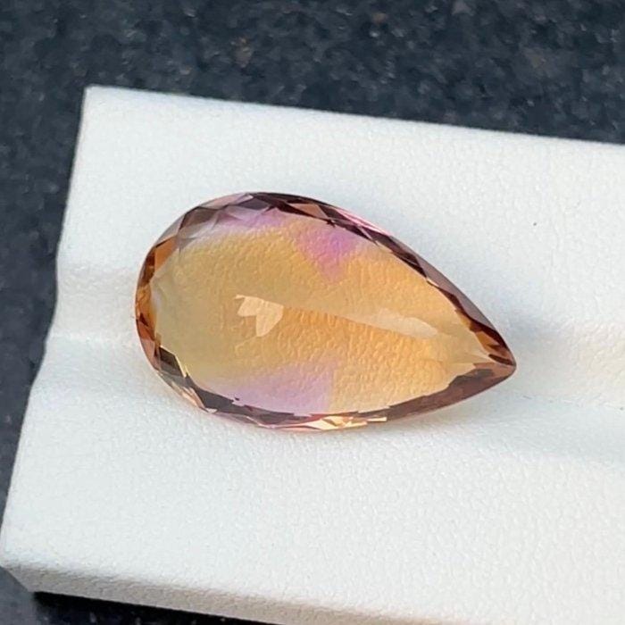 Large Pear Cut Ametrine Gemstone | Natural Amethyst Citrine Quartz (17.80 Ct)