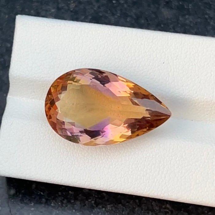 Large Pear Cut Ametrine Gemstone | Natural Amethyst Citrine Quartz (17.80 Ct)