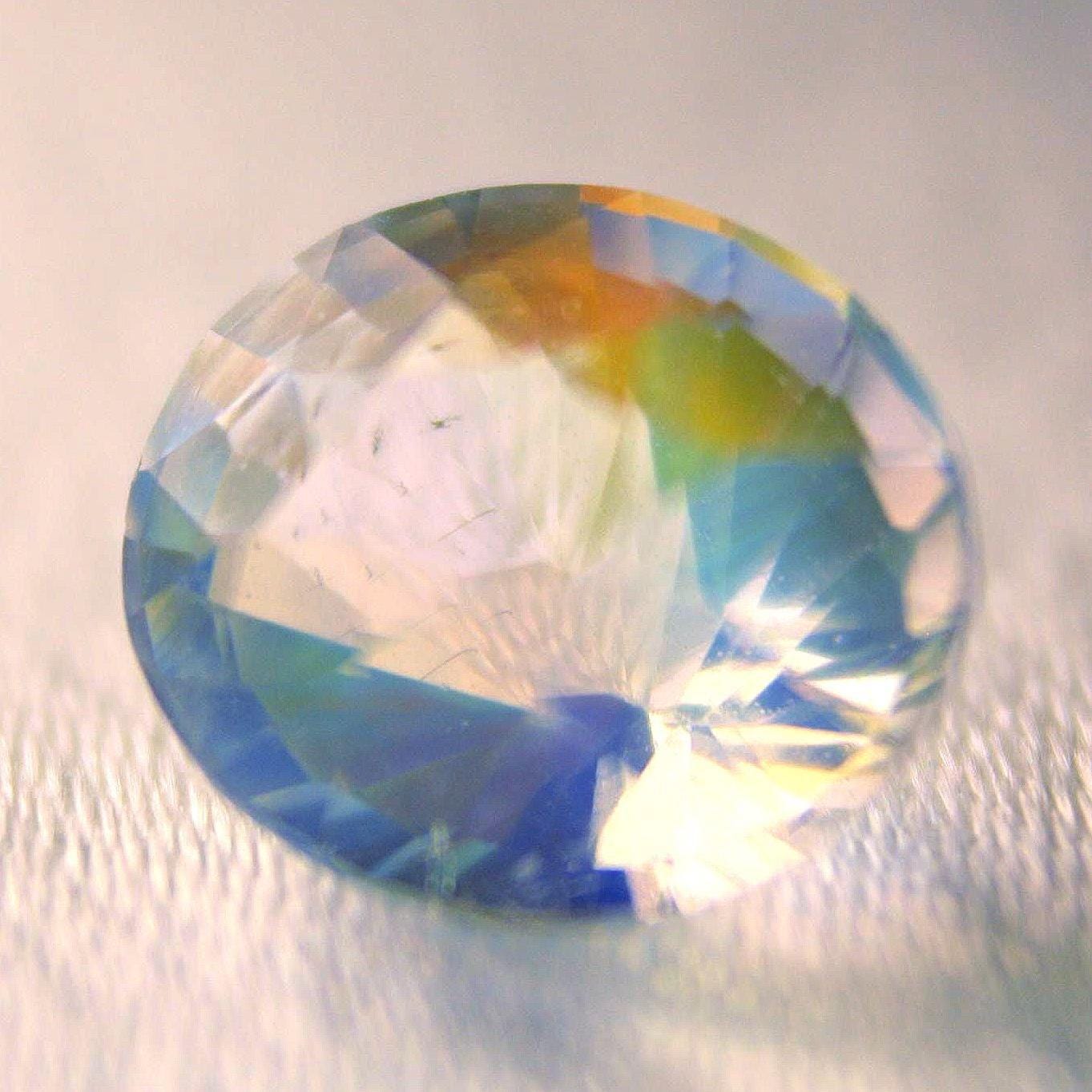 Natural Rainbow Moonstone Oval Gemstone | Certified Labradorite Loose Gem 1.63 Ct