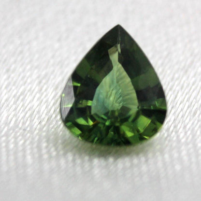 Natural Pear Cut Green Sapphire Gemstone | 0.90 Ct Teal Corundum (IGI Certified)