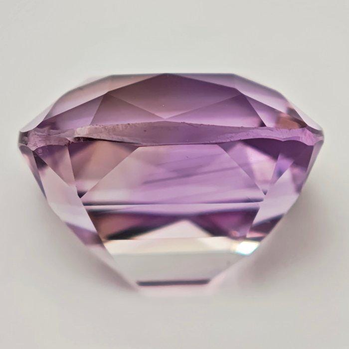 Natural Ametrine Cushion Gemstone | Pastel Lavender Peach Certified Loose Stone