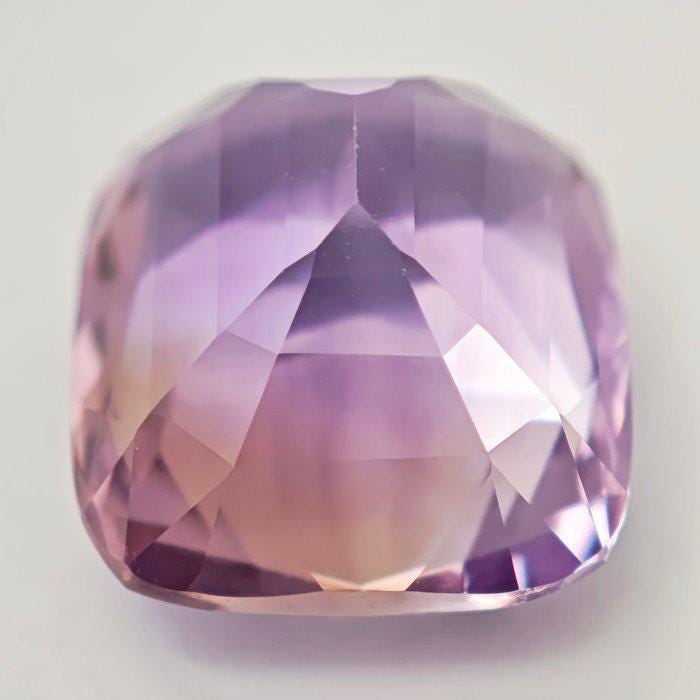 Natural Ametrine Cushion Gemstone | Pastel Lavender Peach Certified Loose Stone