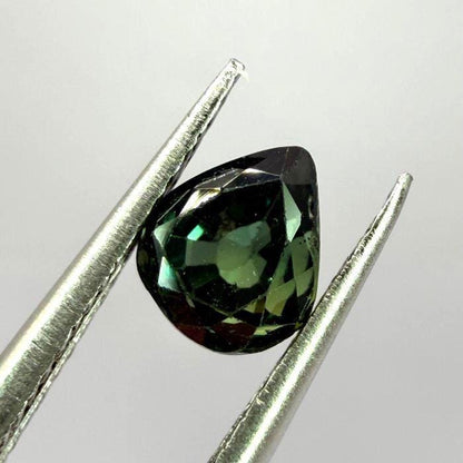 Natural Teal Green Sapphire Gemstone | Pear Cut 1.01 Ct Unheated Certified Loose Sapphire