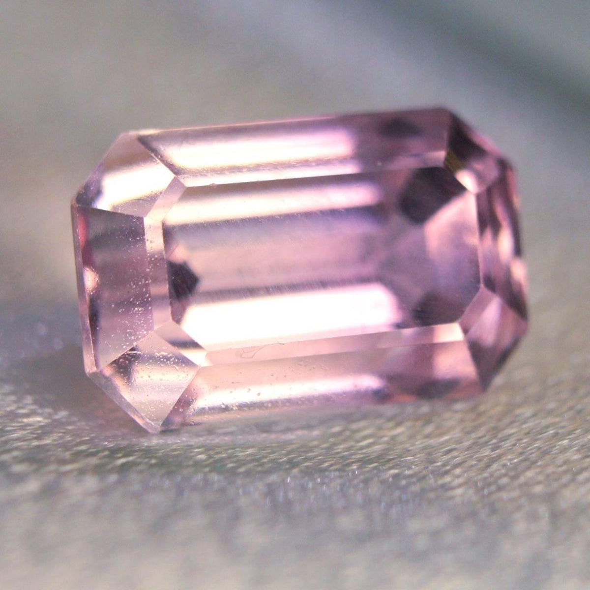 Ombre Natural Kunzite 15.28 Ct Emerald Cut | Certified Pink Spodumene Gemstone