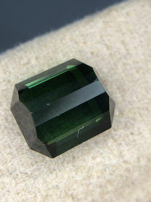 Natural Green Tourmaline 2.00 Ct Emerald Cut Gemstone | Certified Elbaite Tourmaline