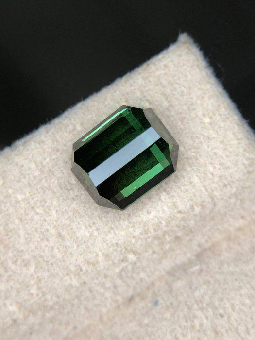 Natural Green Tourmaline Gemstone | 2.90 Ct Emerald Cut Certified Elbaite Loose Stone