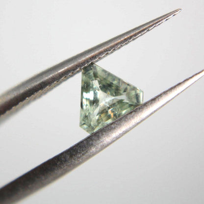 Unheated Montana Sapphire 0.45ct Trillion Cut Green Gemstone