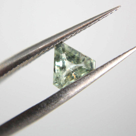 Unheated Montana Sapphire 0.45ct Trillion Cut Green Gemstone