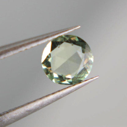 Unheated Montana Sapphire 0.50 ct Green Round Faceted Gemstone | American Mined Collector Stone