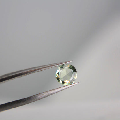 Unheated Montana Sapphire 0.50 ct Green Round Faceted Gemstone | American Mined Collector Stone