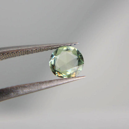 Unheated Montana Sapphire 0.50 ct Green Round Faceted Gemstone | American Mined Collector Stone