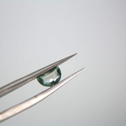 Unheated Montana Sapphire 0.45 ct Green Half Moon Gemstone | Custom Cut Collector Stone