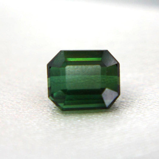 Natural Green Tourmaline Gemstone | 2.90 Ct Emerald Cut Certified Elbaite Loose Stone