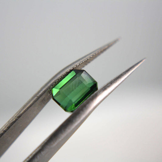 Natural Green Tourmaline 2.00 Ct Emerald Cut Gemstone | Certified Elbaite Tourmaline
