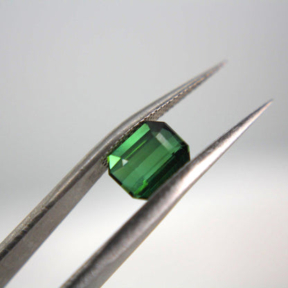 Natural Green Tourmaline 2.00 Ct Emerald Cut Gemstone | Certified Elbaite Tourmaline