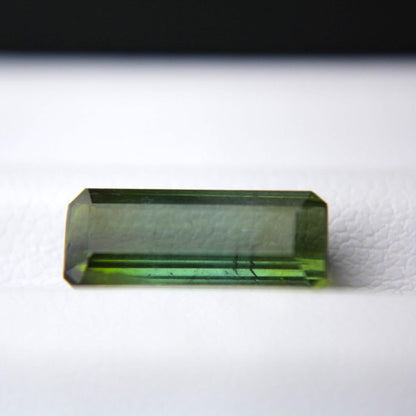 Natural Green-Blue Bi-Color Tourmaline Verdelite 2.84 Ct Emerald Cut Certified Gemstone | Long Rectangular Tourmaline