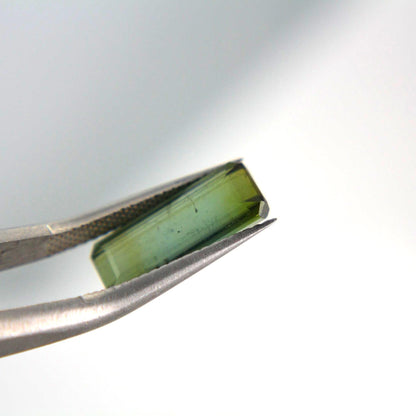 Natural Green-Blue Bi-Color Tourmaline Verdelite 2.84 Ct Emerald Cut Certified Gemstone | Long Rectangular Tourmaline