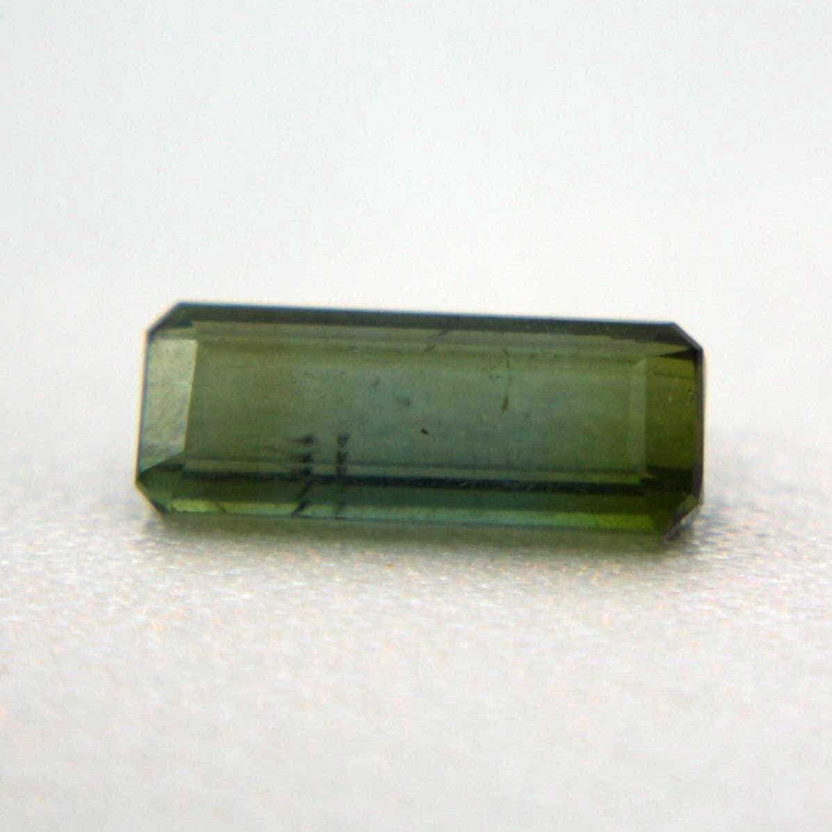 Natural Green-Blue Bi-Color Tourmaline Verdelite 2.84 Ct Emerald Cut Certified Gemstone | Long Rectangular Tourmaline