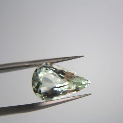 Natural Green Beryl Gemstone | 4.68 Ct Pear Cut Certified Light Yellowish Green